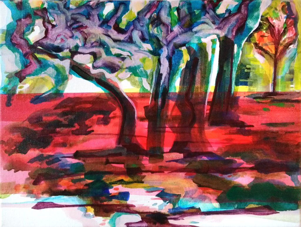 Whispering Trees Park schilderkunst painting Gea Zwart