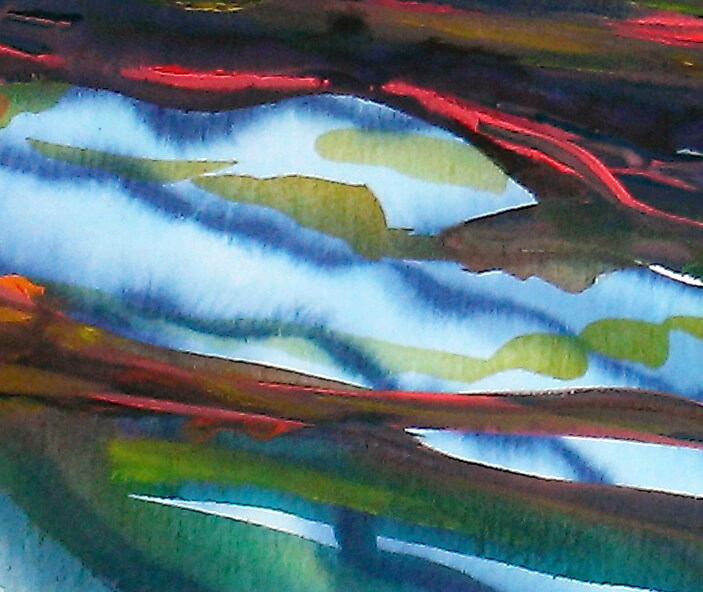zwemmer nacht painting schilderij geazwart detail