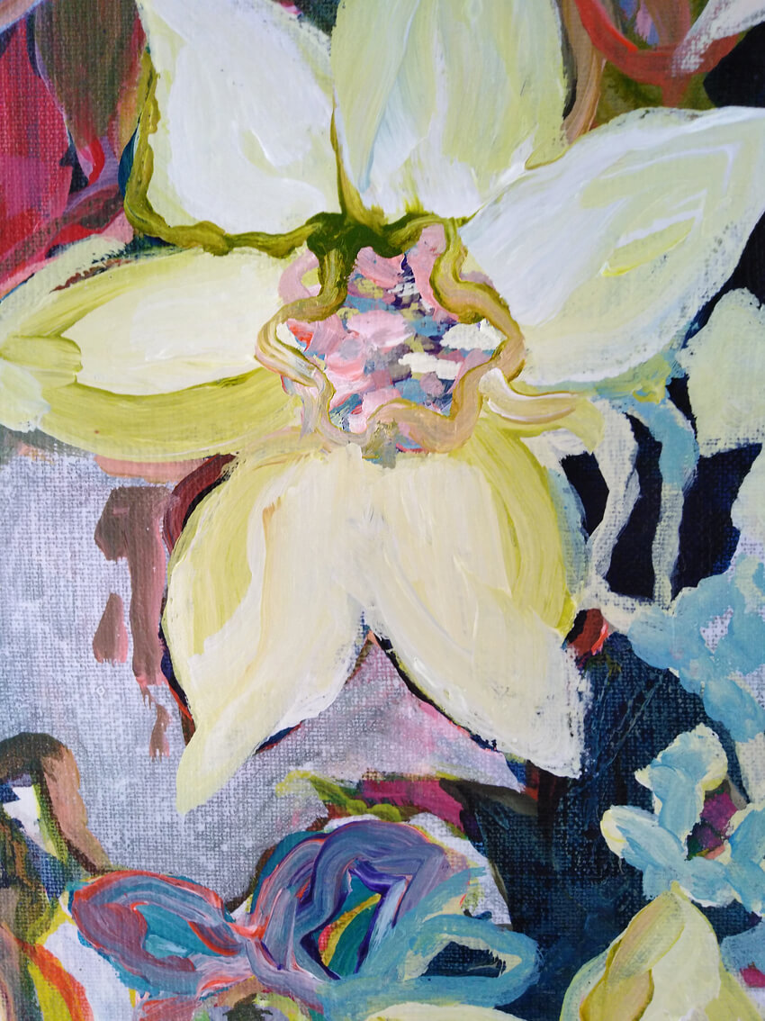 Daffodils in April Gea Zwart detail, painting