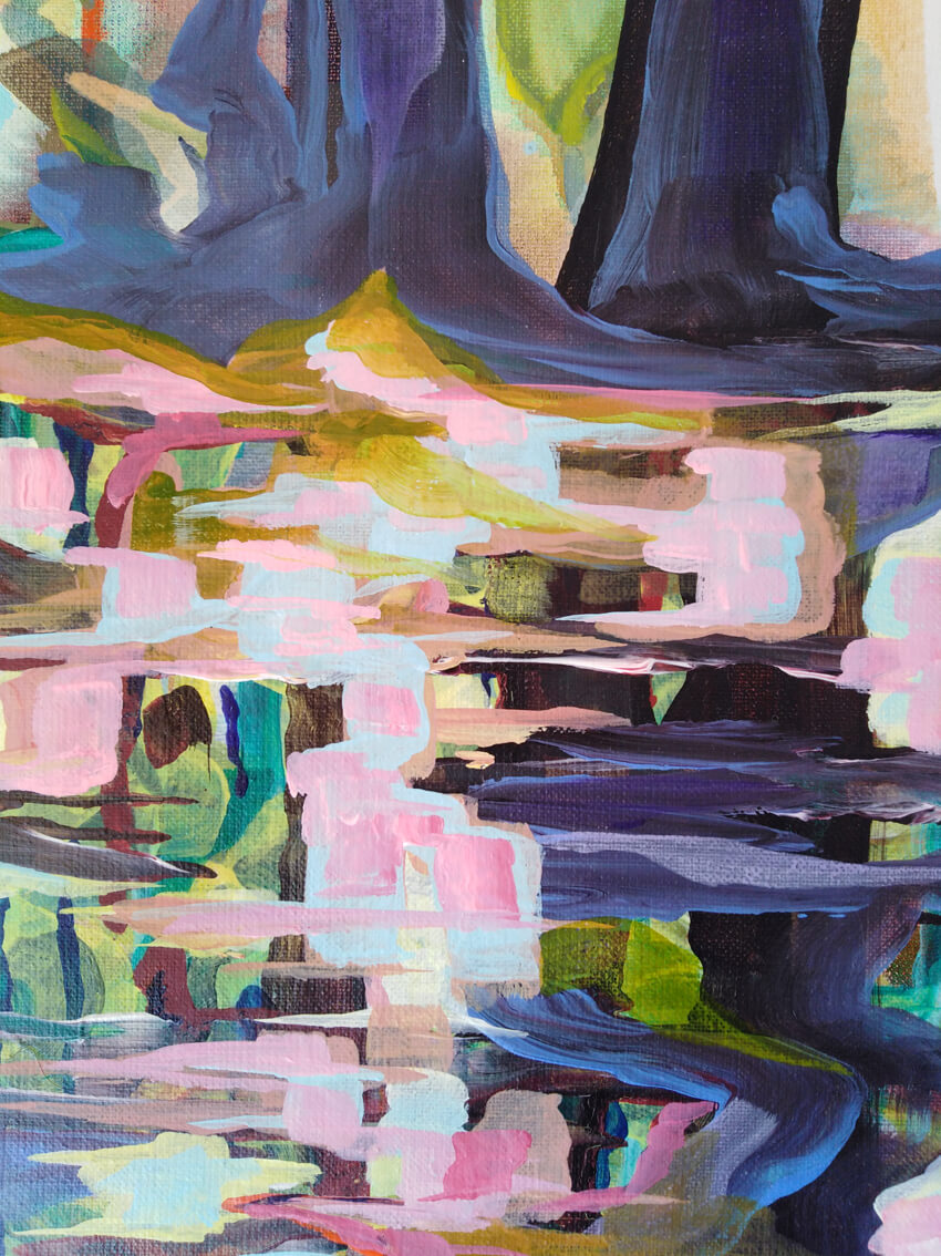 Swamp Swamp painting painting 40 x 50 cm. Gea Zwart 2022 detail