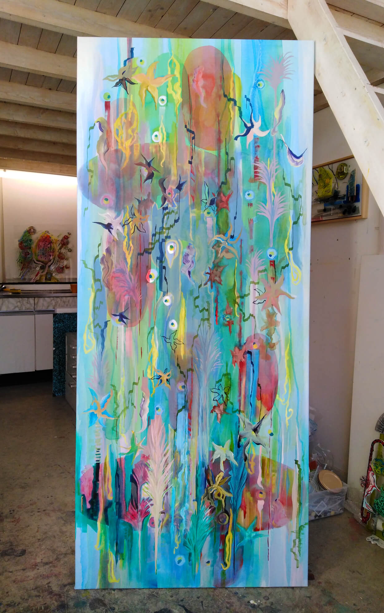 Unveil, painting, Gea Zwart, total in atelier