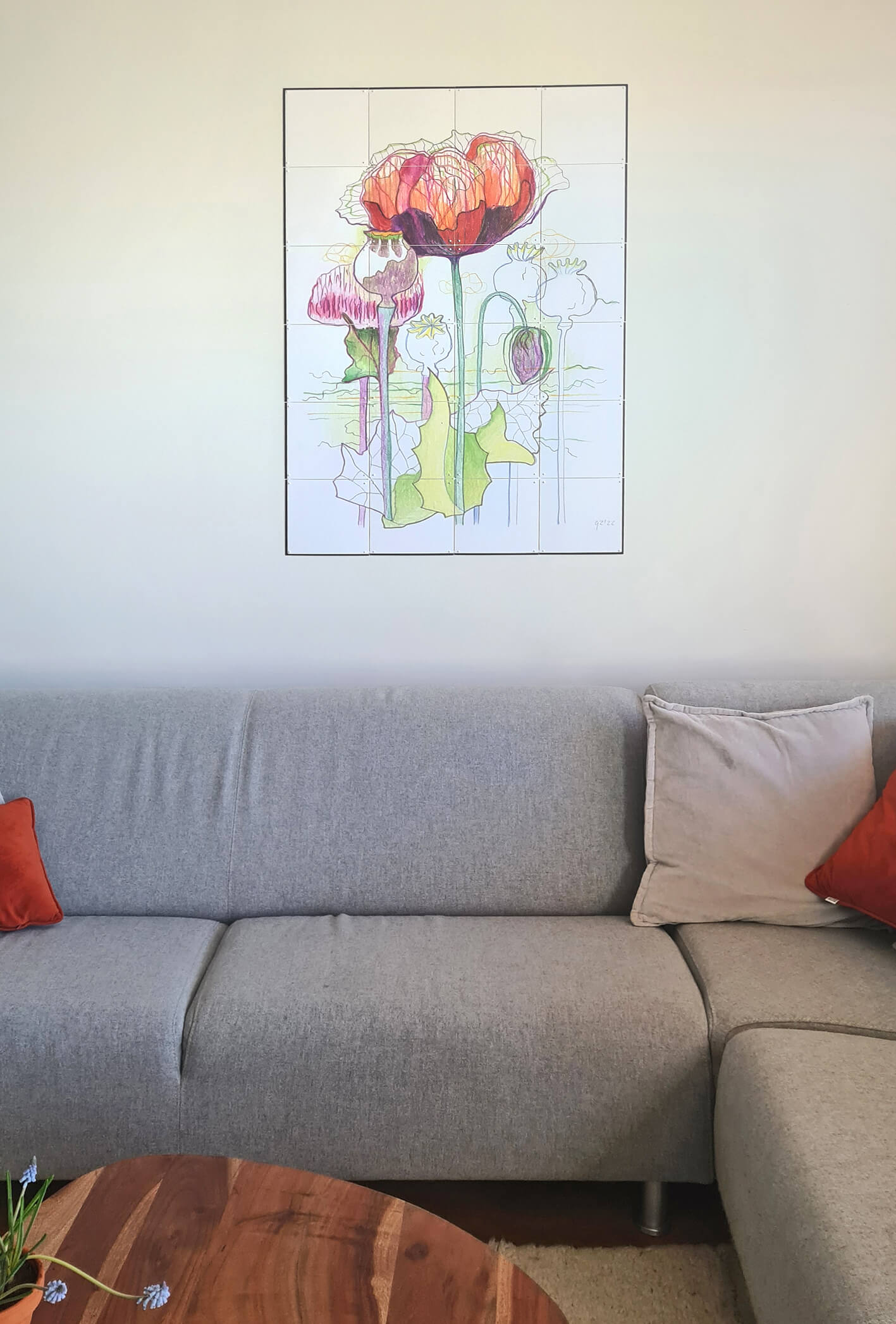 Poppy Affiche poster 80 x 120 cm with ixxi in the room Gea Zwa