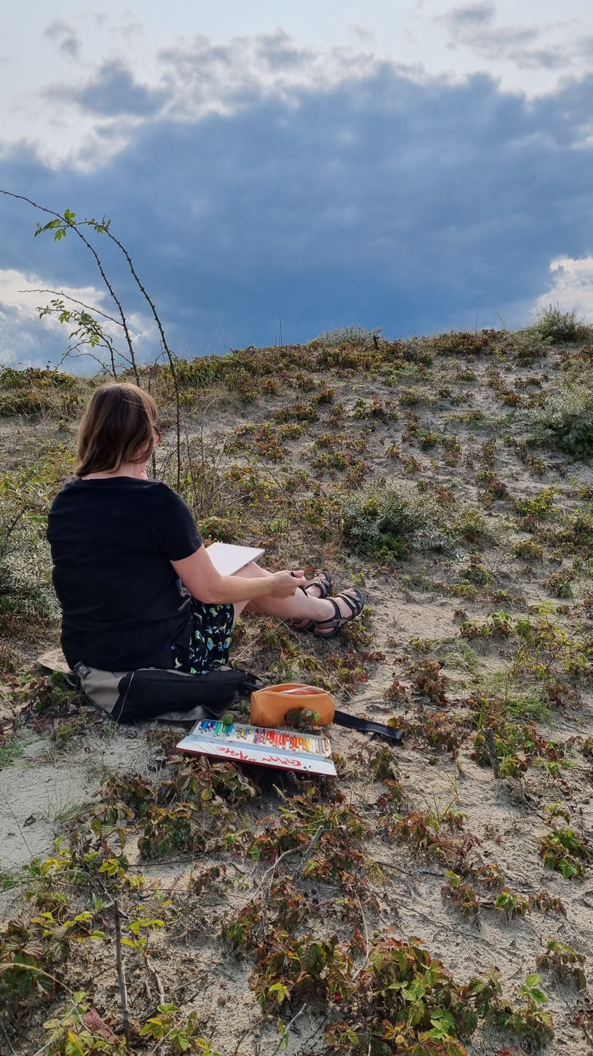 Making of WOLK CLOUD En PLein Air Schiermonnikoog Island Zeichnung Gea Zwart 2023