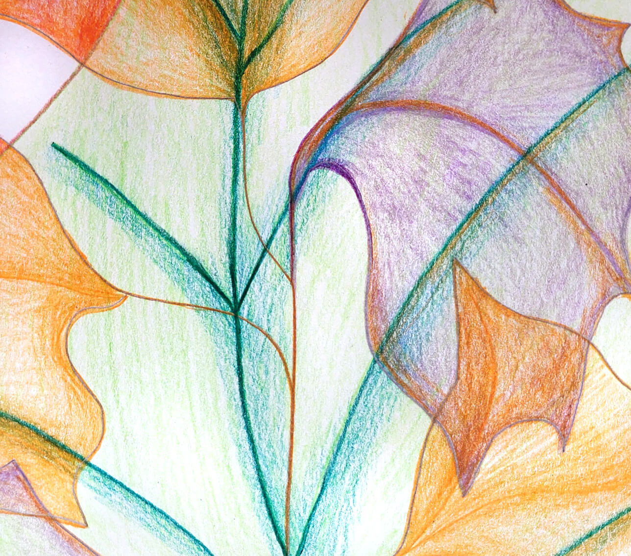 Herbst Autumn Gea Zwart Zeichnung mit Farbstift, ixxi xl Posterdetail 2023