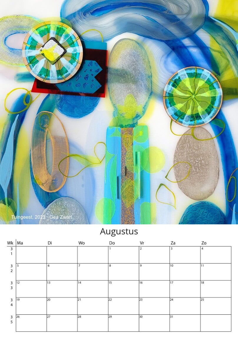 Kunst kalender 2024 augustus Gea Zwart