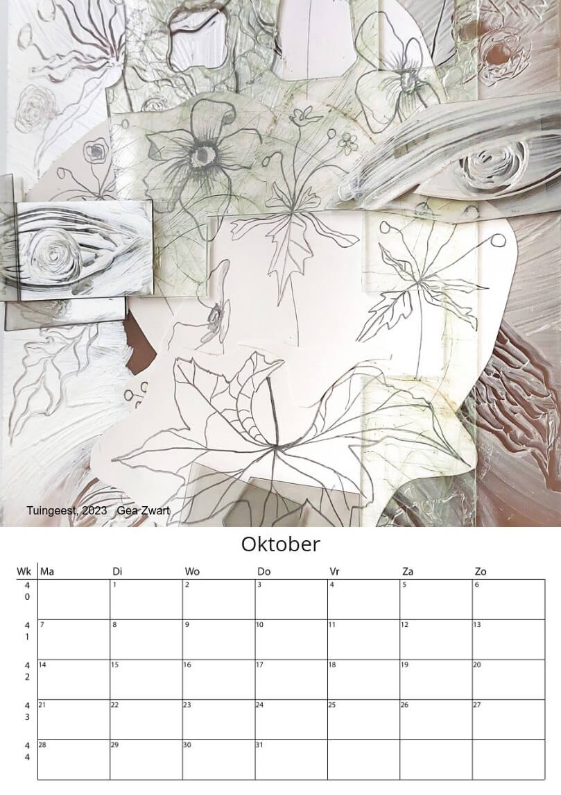 Kunst kalender 2024 oktober, Gea Zwart