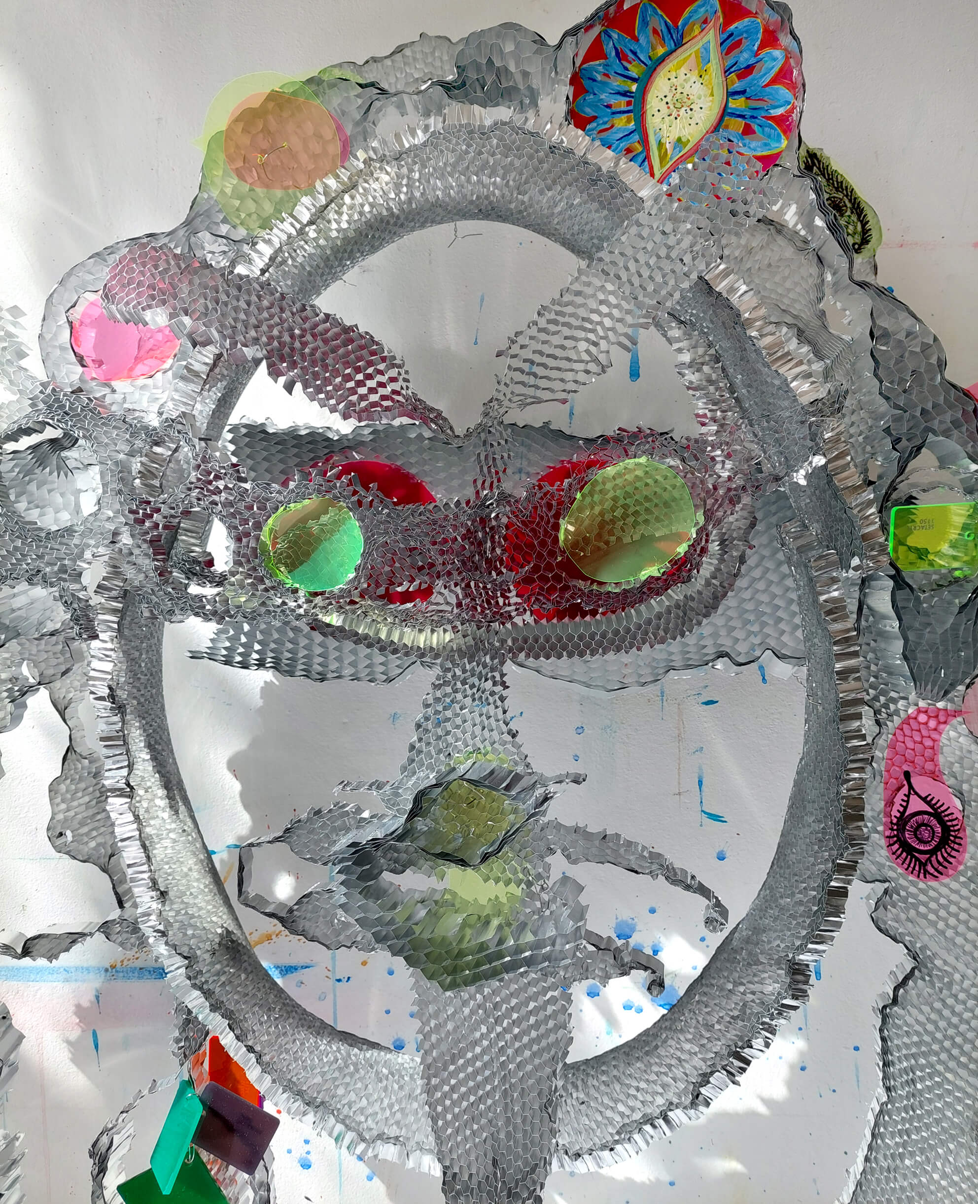 FACES, SPINOZA, recycled honeycomb, studio Gea Zwart detail medium, 2024