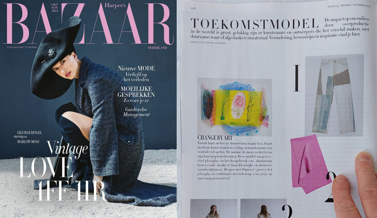 Veröffentlichung in Harper's Bazaar NL Nr. 5 Gea Zwart Recycle Art 2024