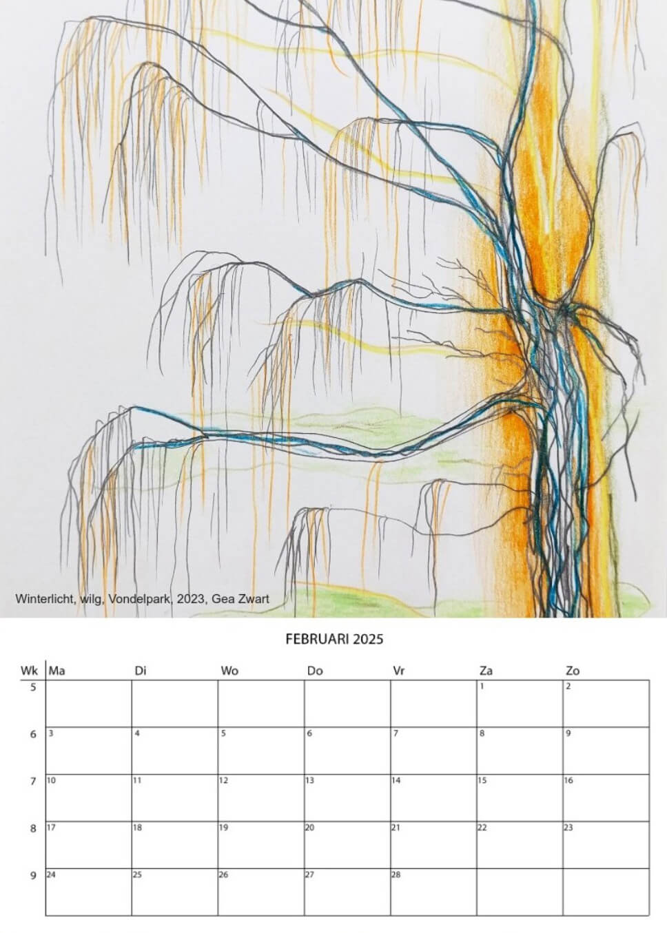 Vorschau Kunstkalender 2025 Gea Zwart, Februar