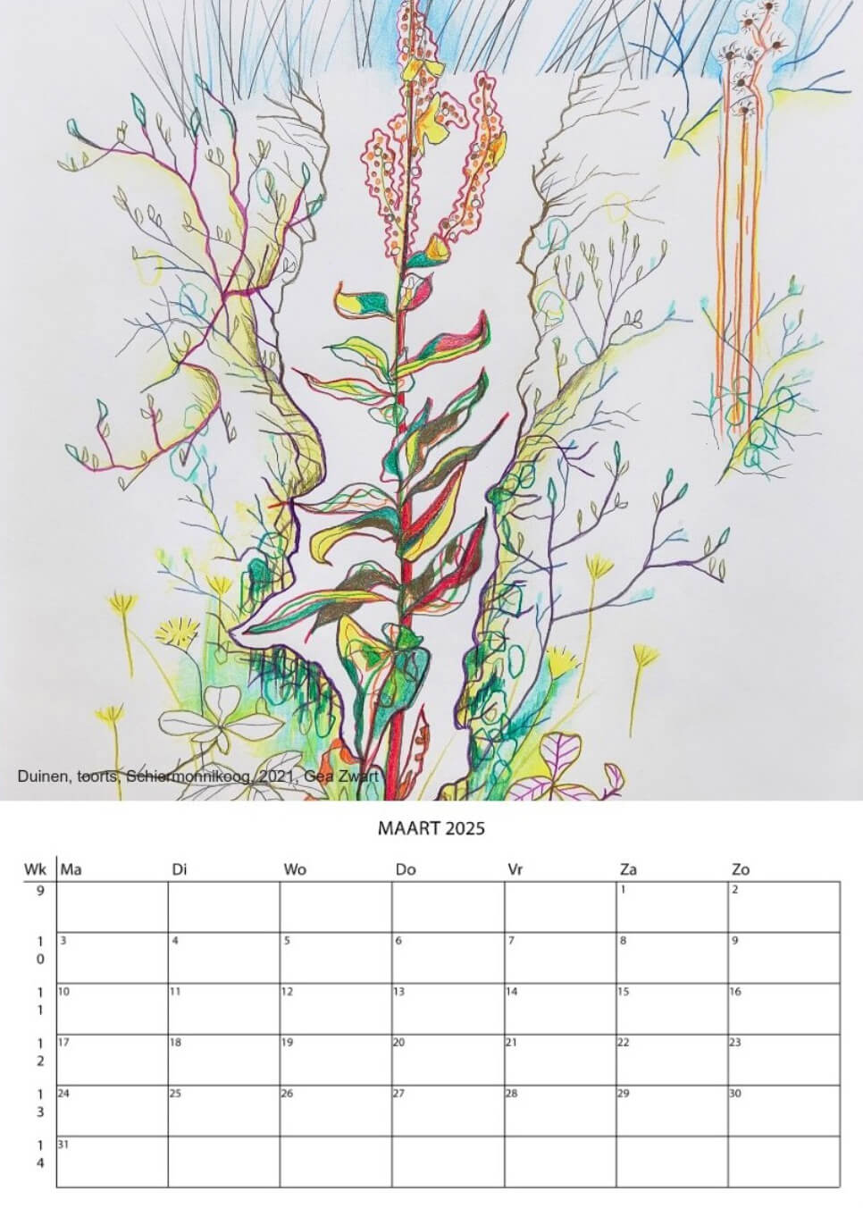 Preview art calendar 2025 Gea Zwart, March