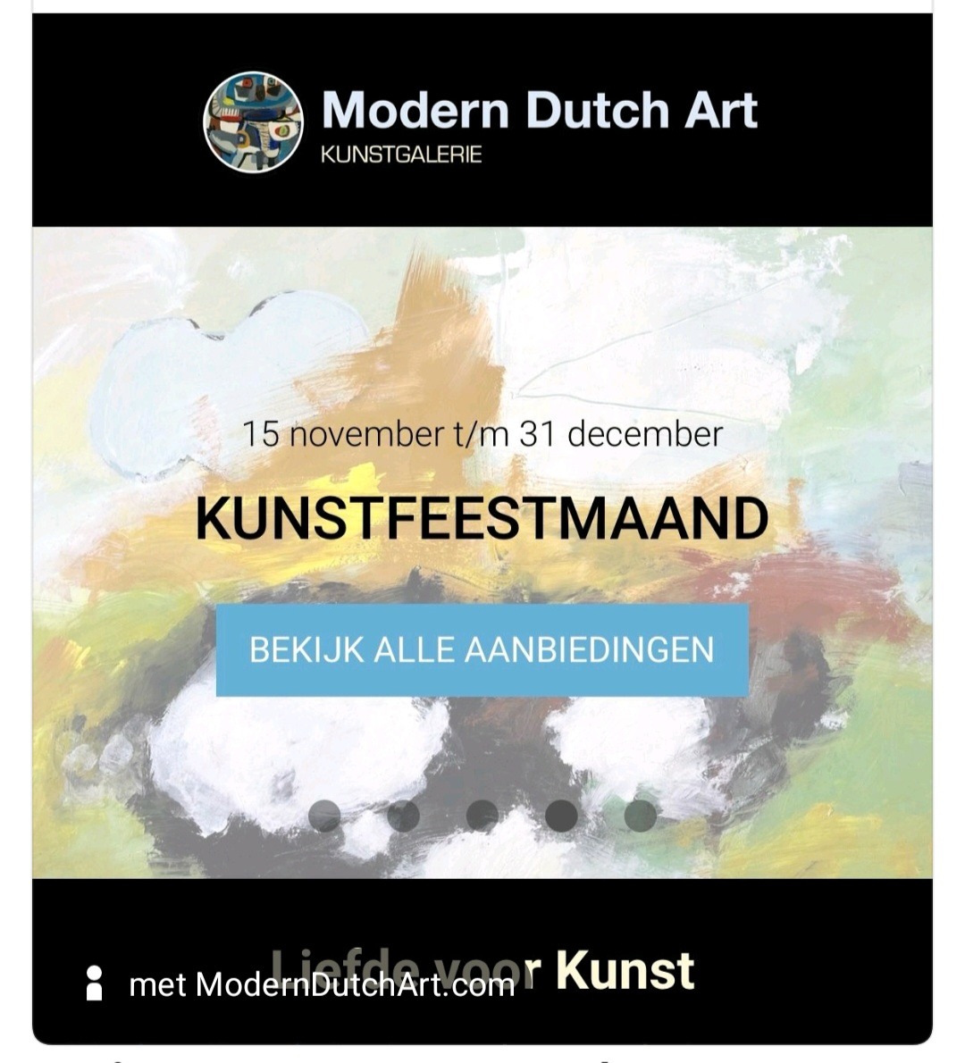 galerie Modern Dutch Art kunstfeestmaand met korting tot eind dec. 2024