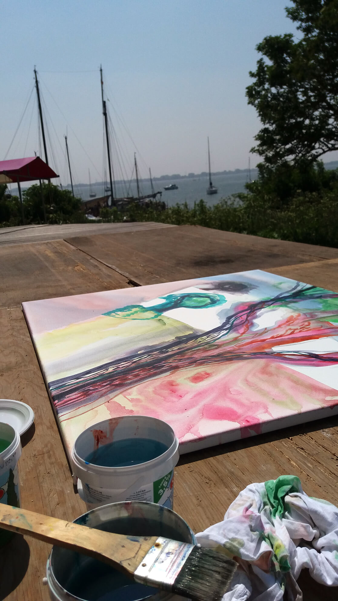 Pampus en plein air painting Hear the Breeze Gea Zwart making of