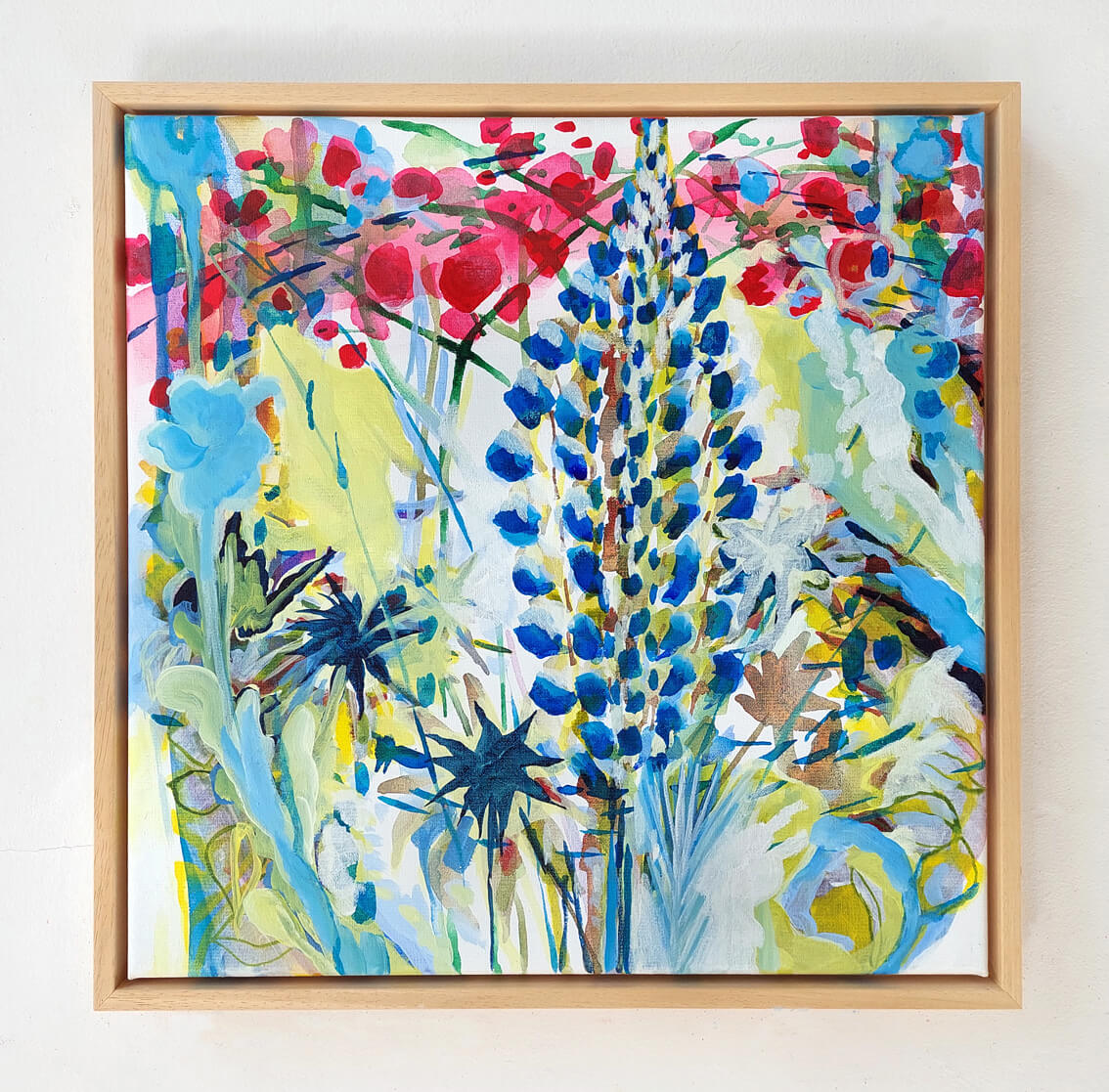 Besloten Feest Lupine en Rozen schilderij En Plein Air 2020 herzien 2025 Gea Zwart