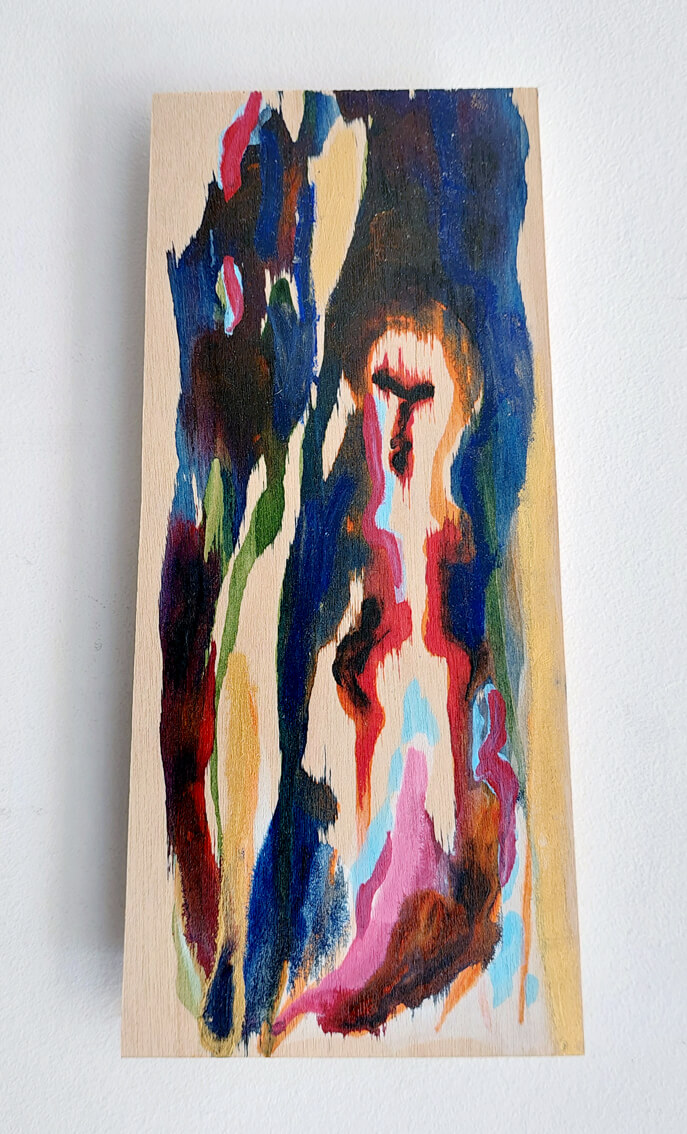 In the Garden painting on wood Gea Zwart