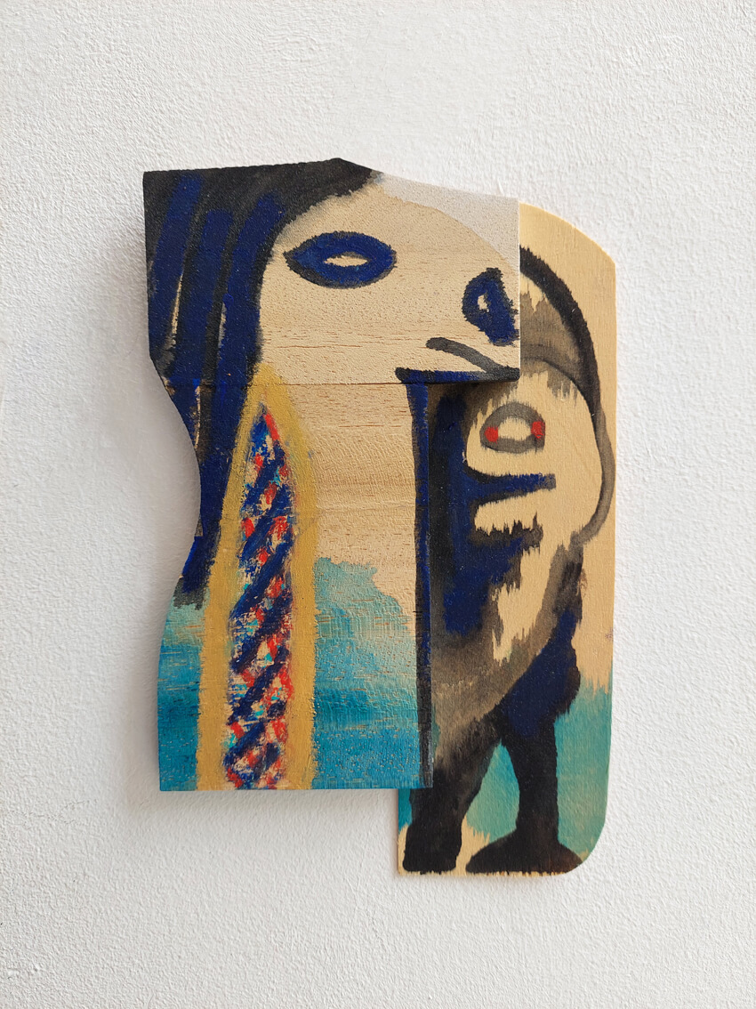 Man and Horse recycle art on wood Gea Zwart 2018